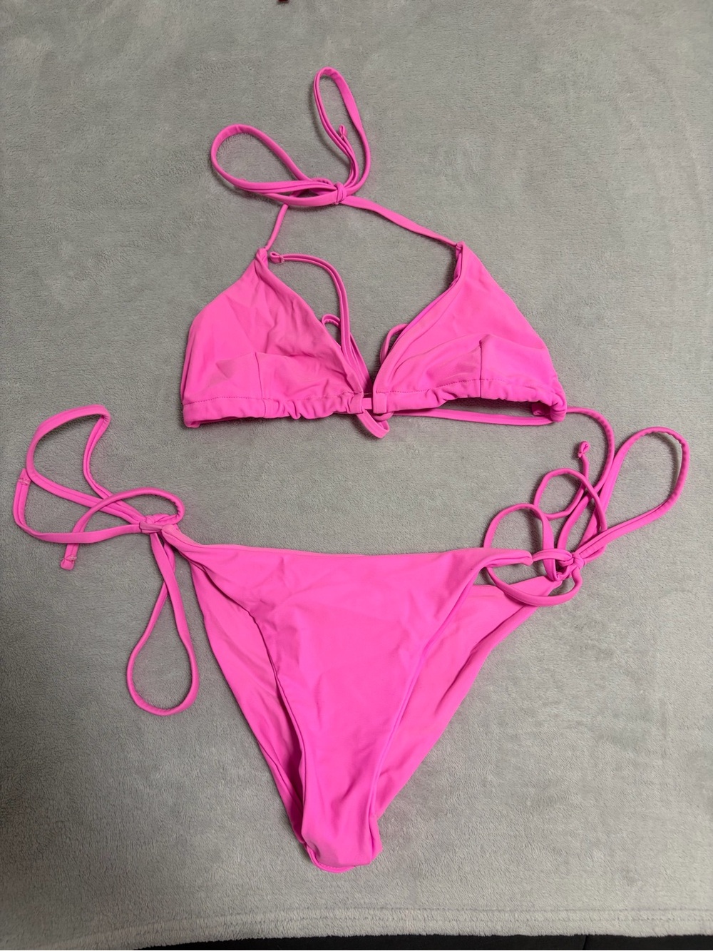 Women's Hot Pink Tie-Side Bikini Set